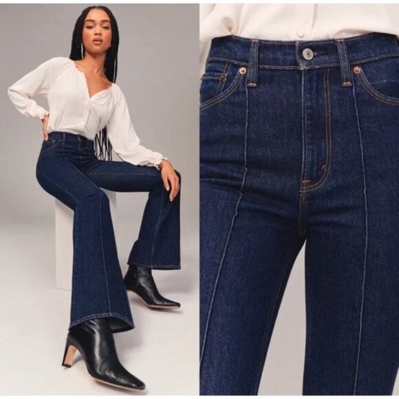 Abercrombie & Fitch The Vintage Flare High Rise Jeans Women's Size 34/18 - Picture 1 of 9